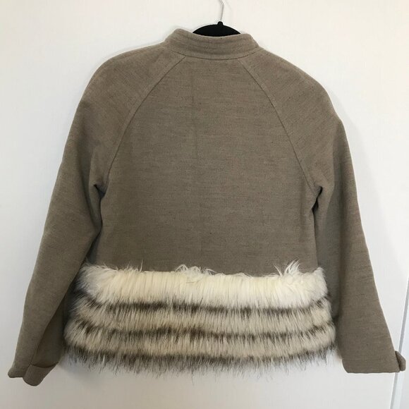 DONNA SALYER'S FABULOUS FURS cropped taupe faux fur size XS - Picture 6 of 13